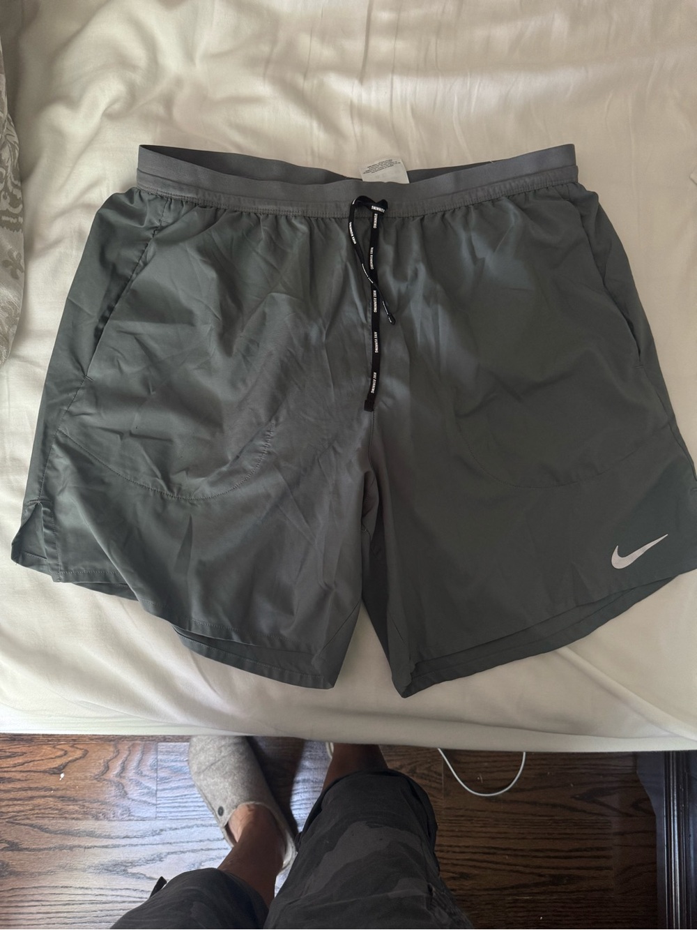 Nike Men's Charcoal Lightweight Athletic Shorts with Drawstring